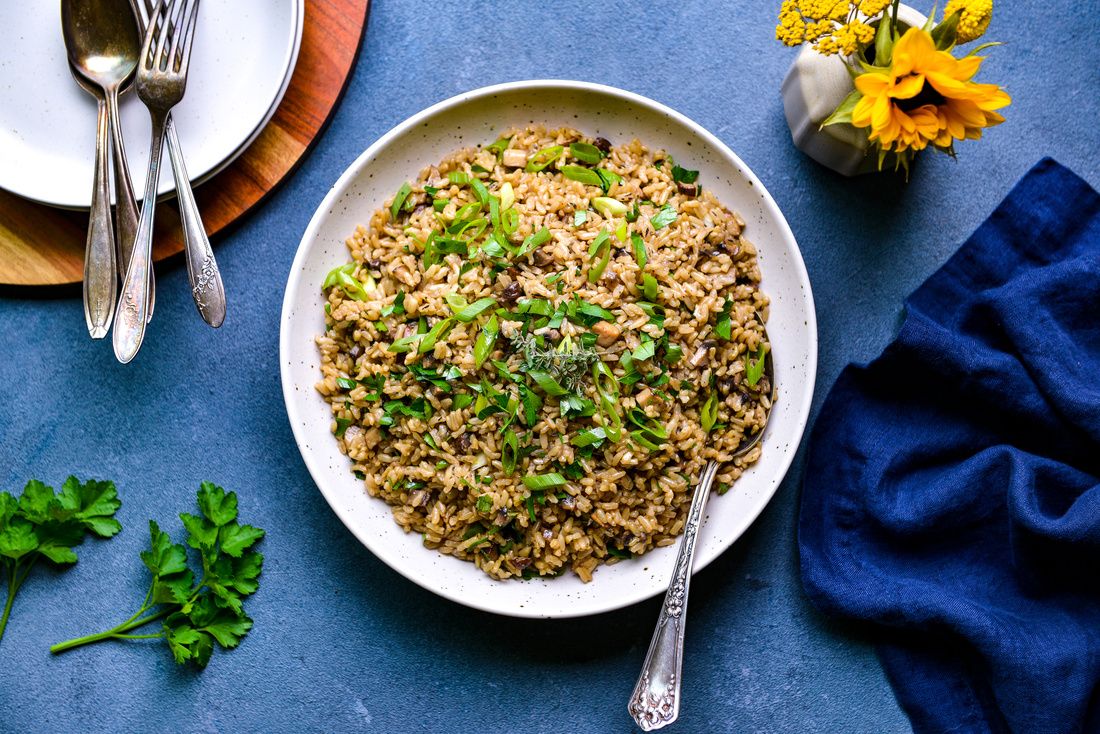 Brown Rice and Mushroom Pilaf Nourishing Meals®